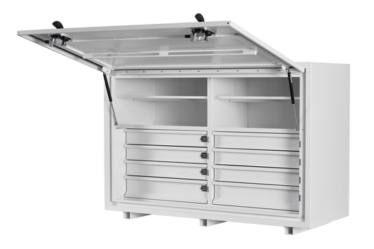 1400 Series - SQUARE FRONT, 8 DRAWERS & 4 SHELVES